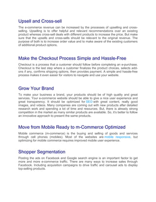 8 Tips to Increase Your e-Commerce Sales | PDF