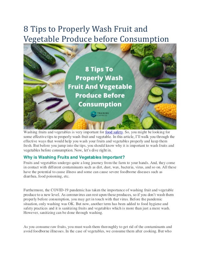 8 tips to properly wash fruit and vegetable produce before consumption