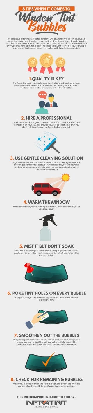 8 tips when it comes to window tint bubbles