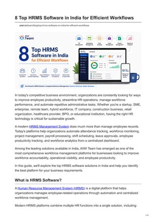 Top 8 HRMS Software Solutions in India for Streamlined Workforce ...