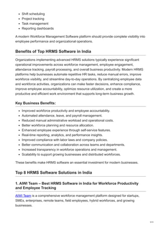 Top 8 HRMS Software Solutions in India for Streamlined Workforce ...