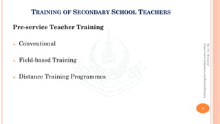 Training of Secondary School Teachers in Pakistan | PDF