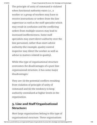 8 types of organisational structures their advantages and disadvantages ...
