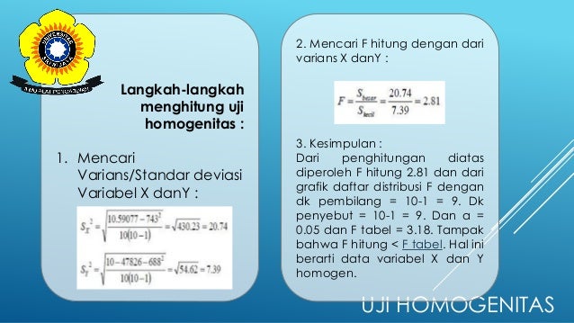 Uji normalitas dan homogenitas