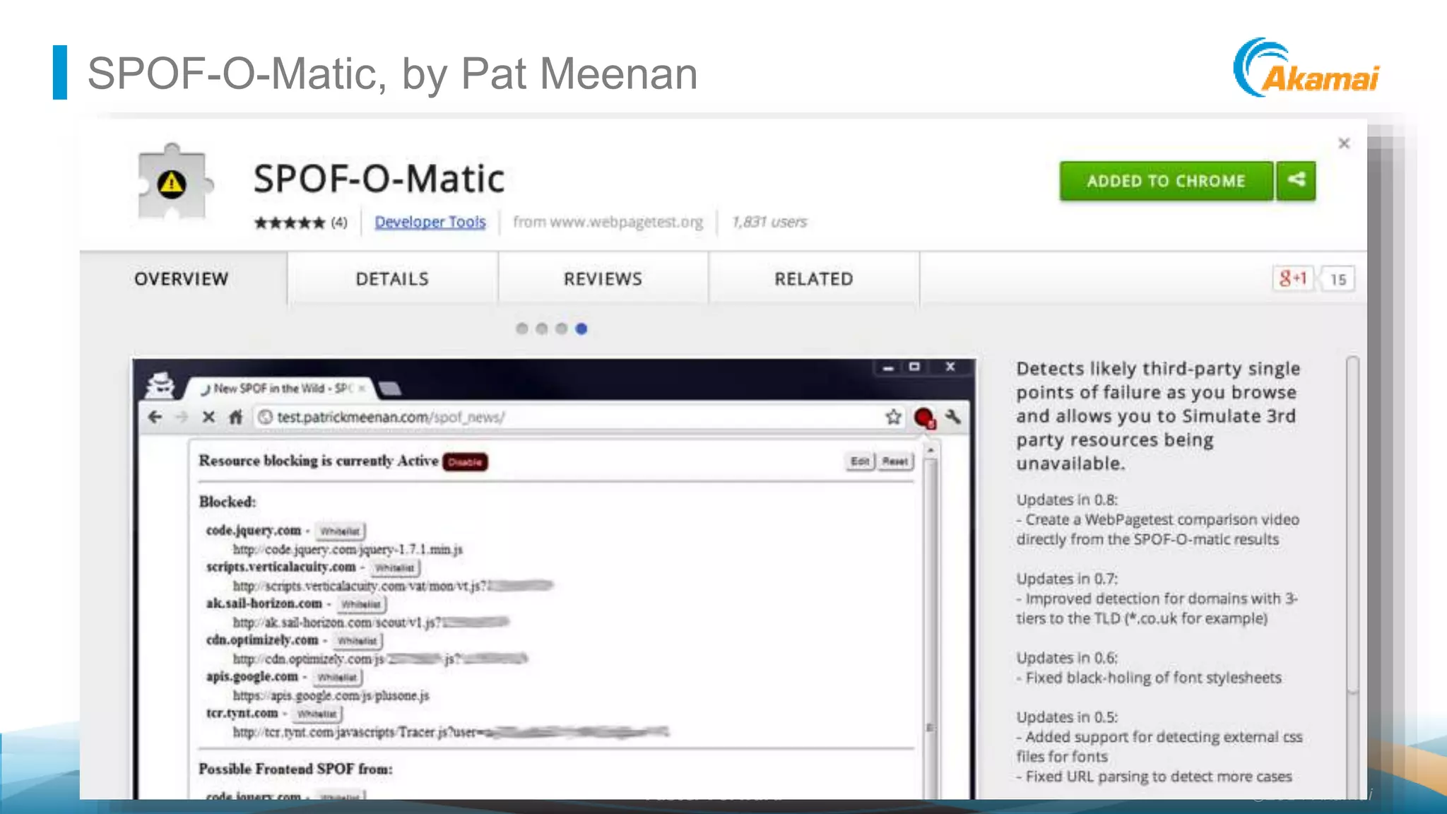 ©2014 AkamaiFaster ForwardTM
SPOF-O-Matic, by Pat Meenan
 