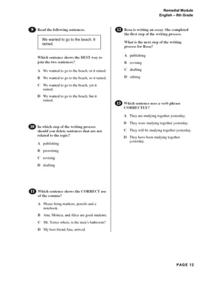 PAGE 12
Remedial Module
English – 8th Grade
 