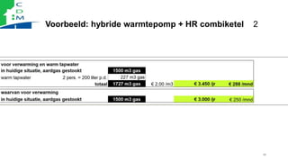 Voorbeeld: hybride warmtepomp + HR combiketel 2
38
 