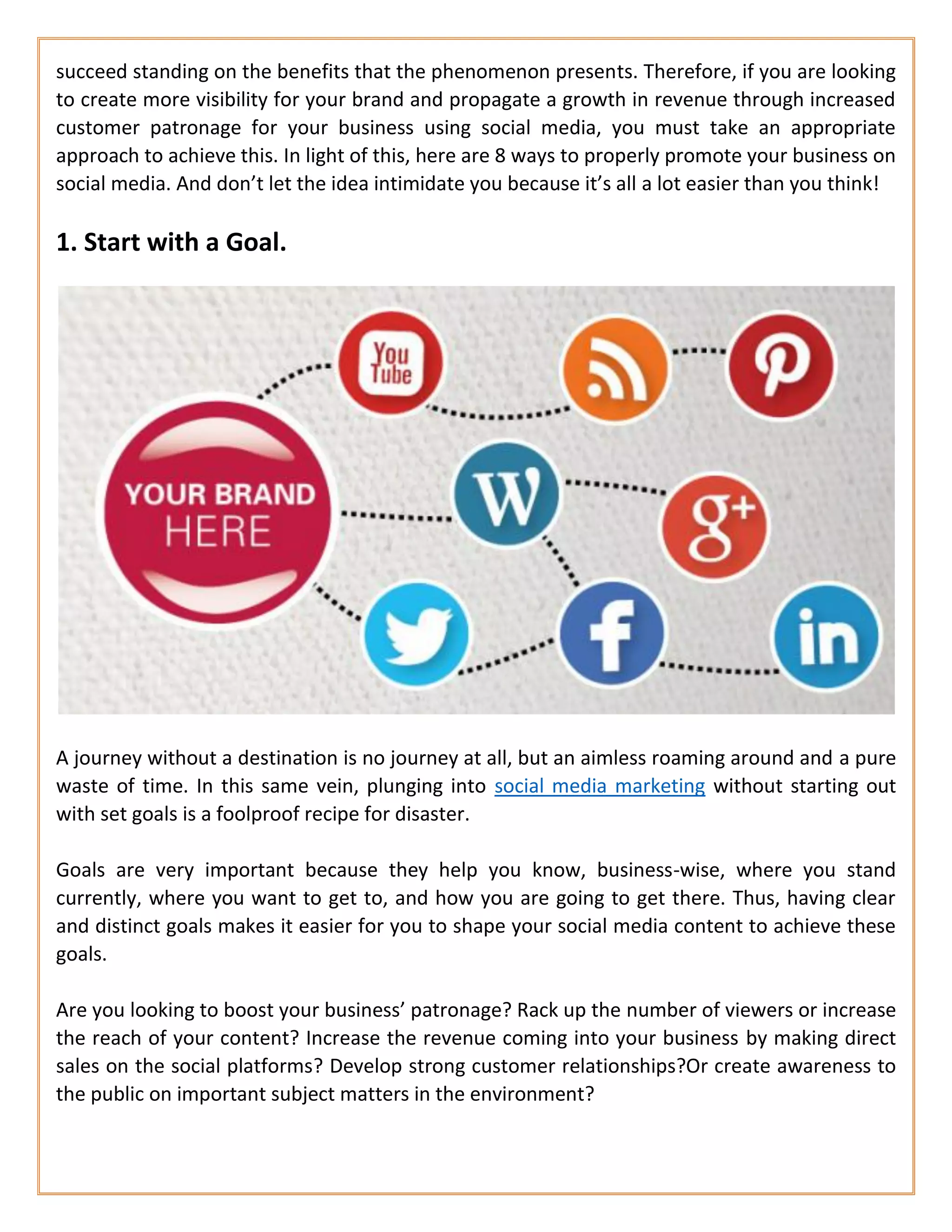 8 ways to properly promote your business on social media | PDF