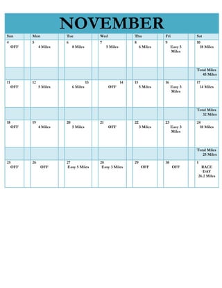 8 week marathon training schedule | DOCX