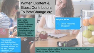 Media Appearances
Beta Change was
mentioned in the
Spring 2017 print
and online
versions of
Diabetes Wellness
magazine, a
...