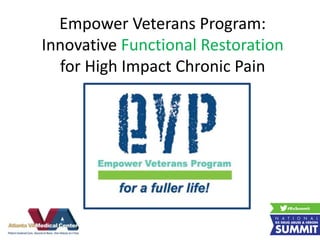 Empower Veterans Program:
Innovative Functional Restoration
for High Impact Chronic Pain
 