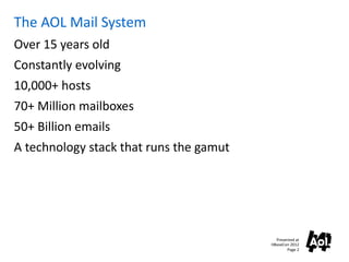 HBaseCon 2012 | You’ve got HBase! How AOL Mail Handles Big Data