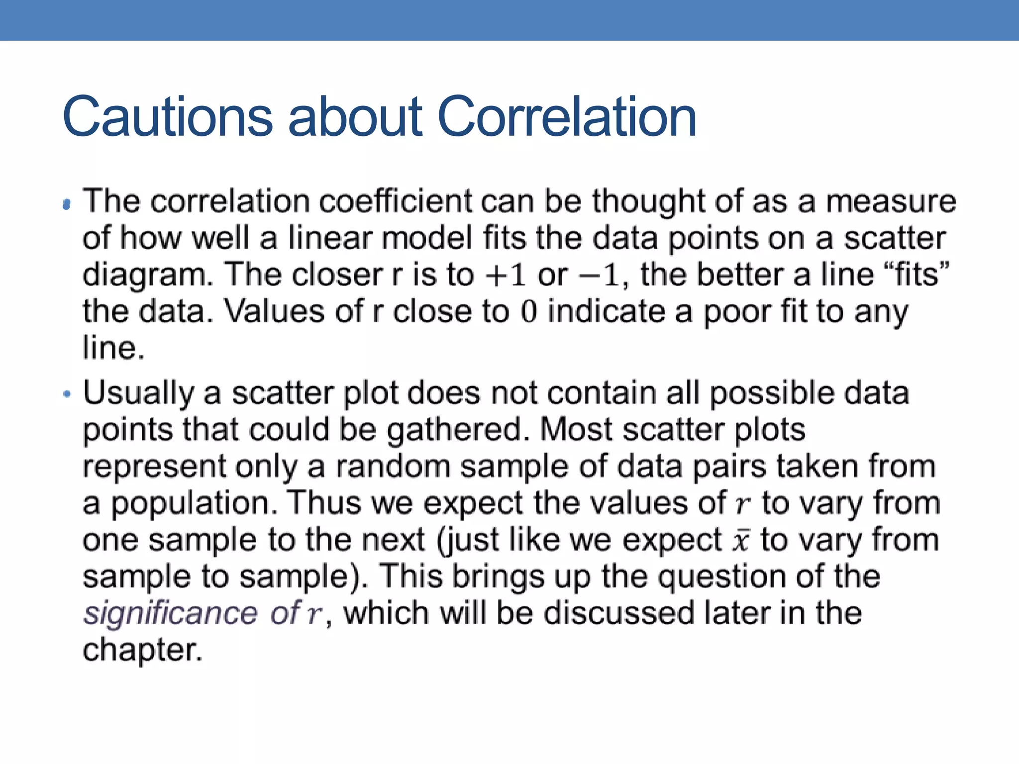 Cautions about Correlation
•
 