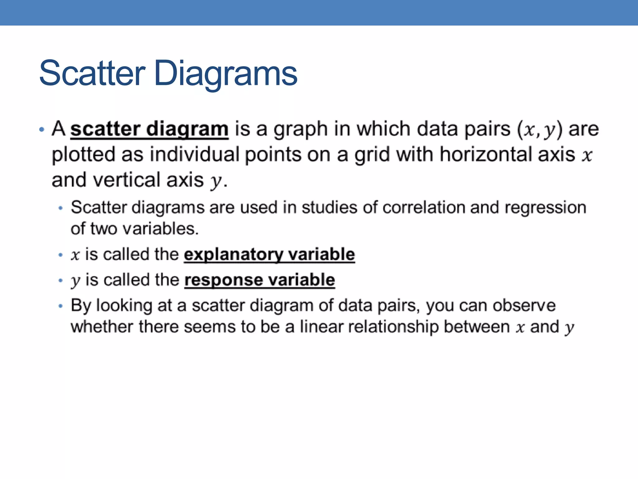 Scatter Diagrams
•
 