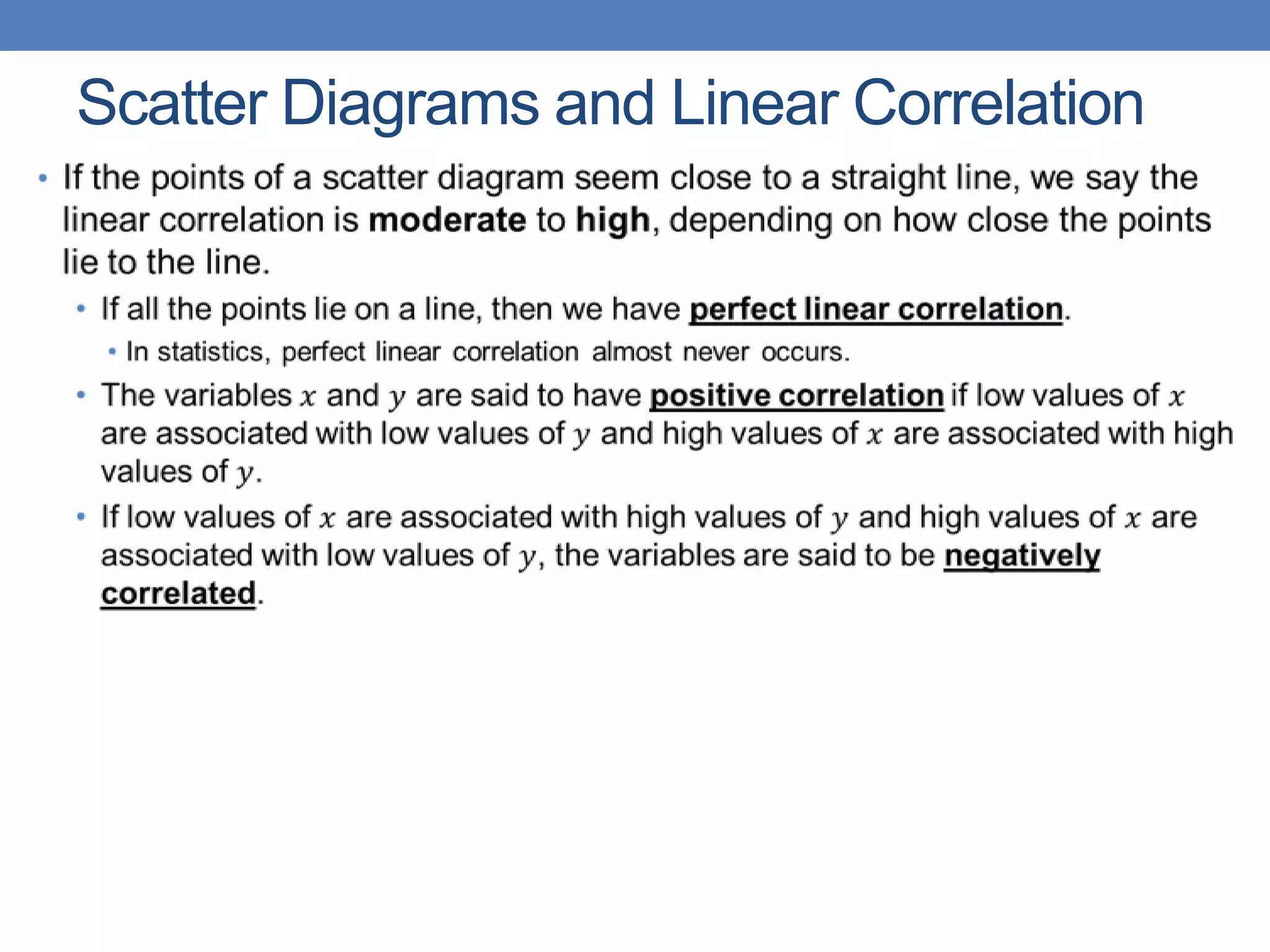 Scatter Diagrams and Linear Correlation
 