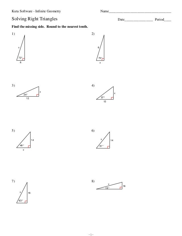 9.1 9.2 solving triangles and multi step (no key)