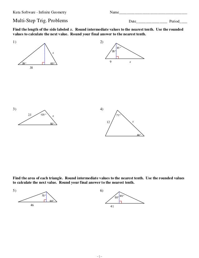 9.1 9.2 solving triangles and multi step (no key)