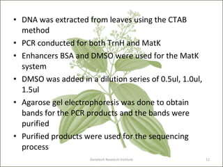 9 112 Samaradivakara S DNA barcoding of cinnamon | PPT