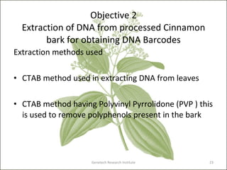 9 112 Samaradivakara S DNA barcoding of cinnamon | PPT