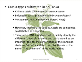 9 112 Samaradivakara S DNA barcoding of cinnamon | PPT