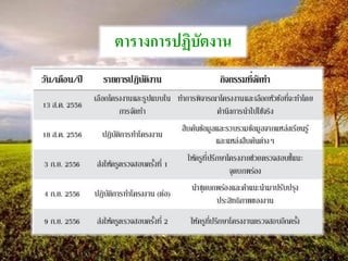 ตารางการปฏิบัตงาน
 