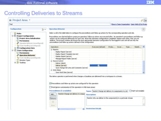 IBM Rational software

Controlling Deliveries to Streams

25

 