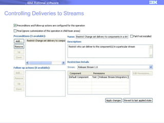 IBM Rational software

Controlling Deliveries to Streams

26

 