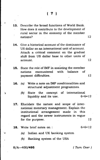Previous year Question paper For Guahati University 