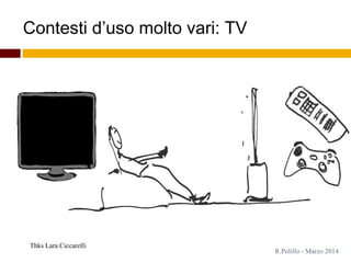 Contesti d’uso molto vari: TV
Thks Lara Ciccarelli
R.Polillo - Marzo 2014
 