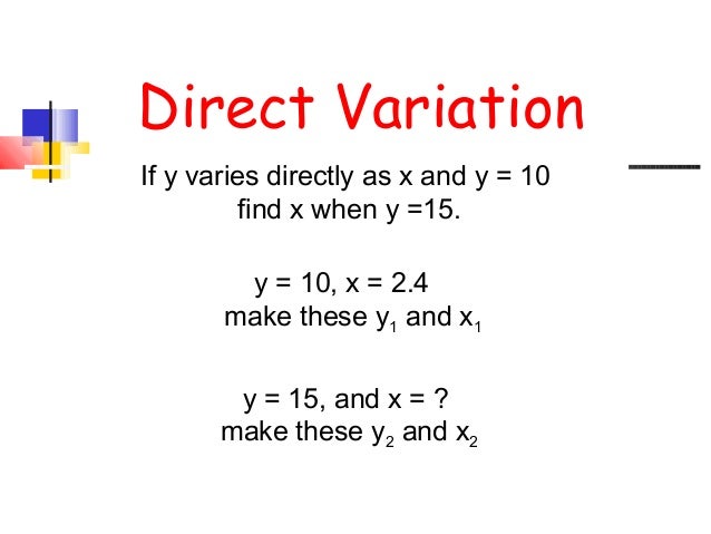 Direct and Inverse variations