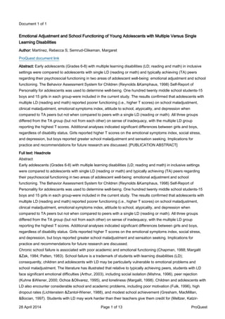 2. Emotional adjustment and school functioning of young adolescents ...