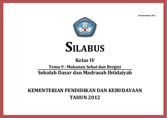 9. silabus kls 4 Tema makanan sehat dan bergizi