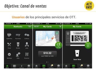 Objetivo: Canal de ventas
Usuarios de los principales servicios de OTT.
 