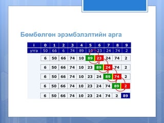 Бөмбөлгөн эрэмбэлэлтийн арга 
 