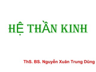 HỆ THẦN KINH 
ThS. BS. Nguyễn Xuân Trung Dũng 
 
