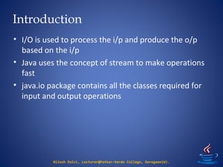 9. Input Output in java