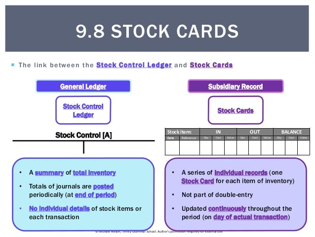 stock card