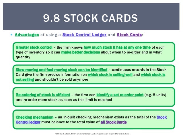 stock card