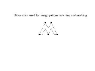 Hit or miss: used for image pattern matching and marking
 