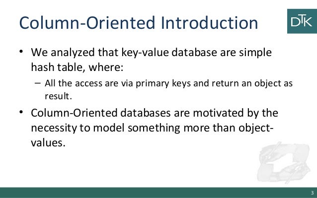8. column oriented databases