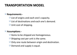 9. transportation model | PPT