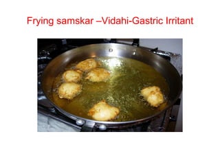 Frying samskar –Vidahi-Gastric Irritant
 