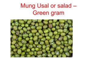 Mung Usal or salad –
Green gram
 