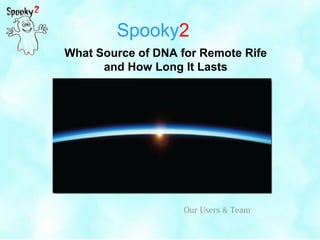 Spooky2
What Source of DNA for Remote Rife
and How Long It Lasts
Our Users & Team
 