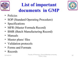 Good Manufacturing Practices for Pharmaceuticals | PPT