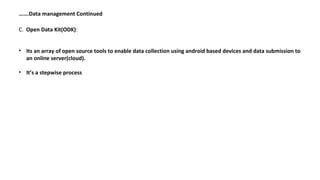 Data collection with farmers  in bean pest and disease management using  the Open Data Kit