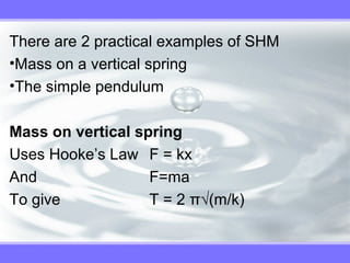 Shm Example Simple Pendulum 9.1 shm | PPT