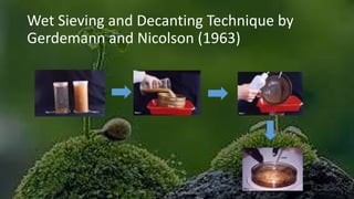 Wet Sieving and Decanting Technique by
Gerdemann and Nicolson (1963)
 