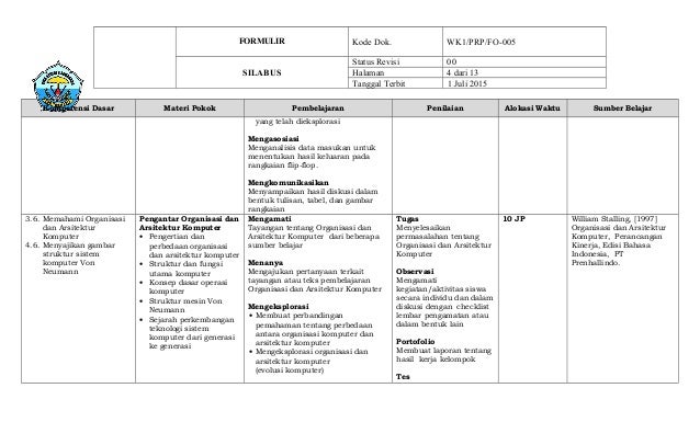 Rahadi TIK C1 X TKJ Silabus Sistem Komputer Genap
