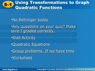 Algebra 2. 9.15. Intro to quadratics | PPT